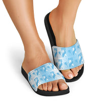Bula Fiji Slide Sandals White Makare Masi Tapa Pattern