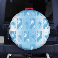 Bula Fiji Spare Tire Cover White Makare Masi Tapa Pattern