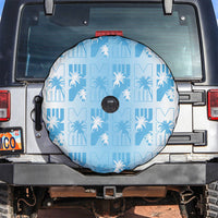 Bula Fiji Spare Tire Cover White Makare Masi Tapa Pattern