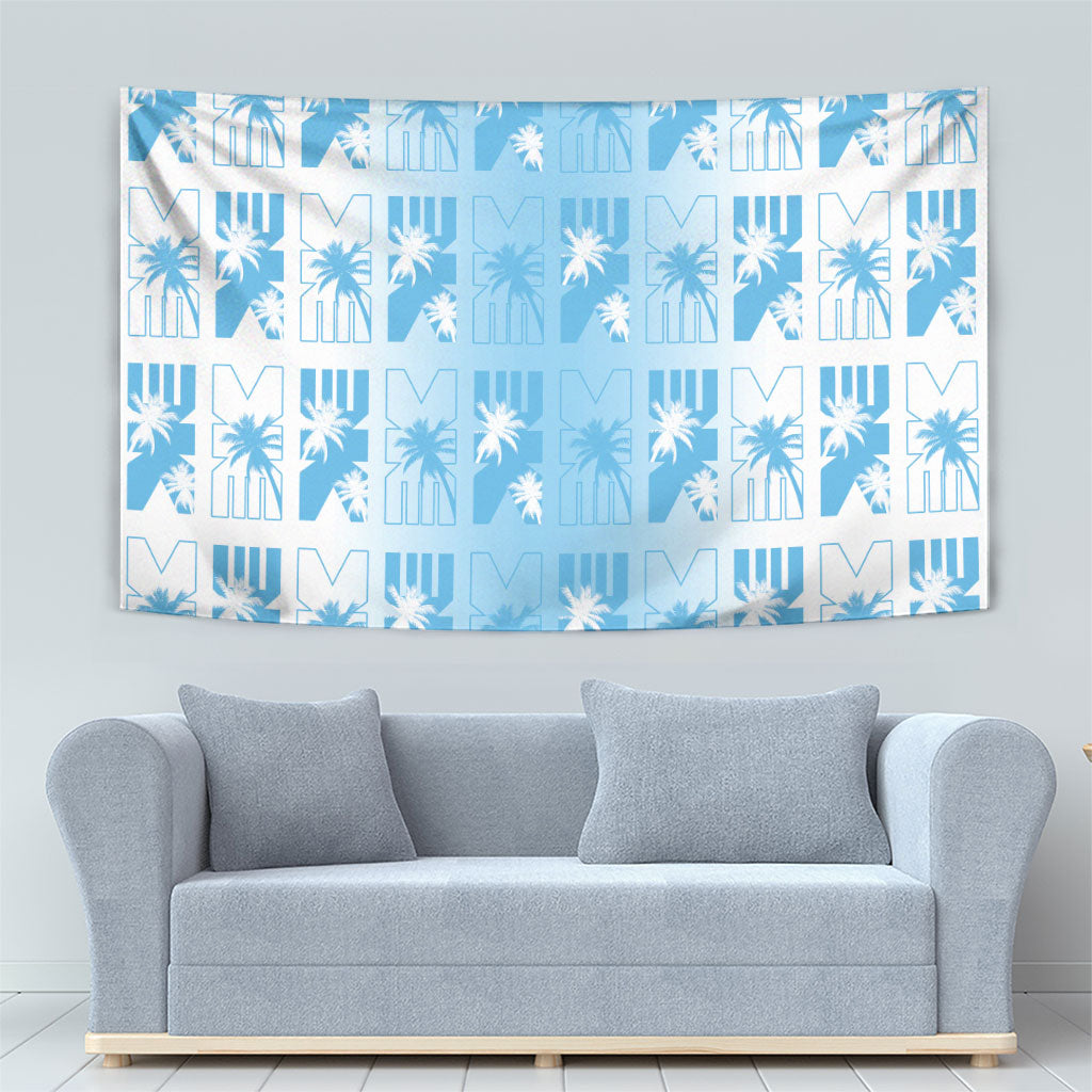 Bula Fiji Tapestry White Makare Masi Tapa Pattern