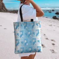 Bula Fiji Tote Bag White Makare Masi Tapa Pattern