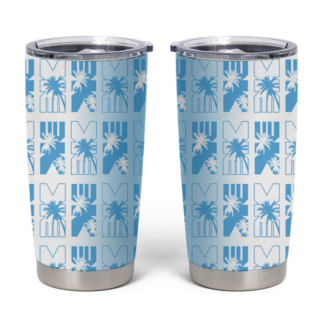 Bula Fiji Tumbler Cup White Makare Masi Tapa Pattern