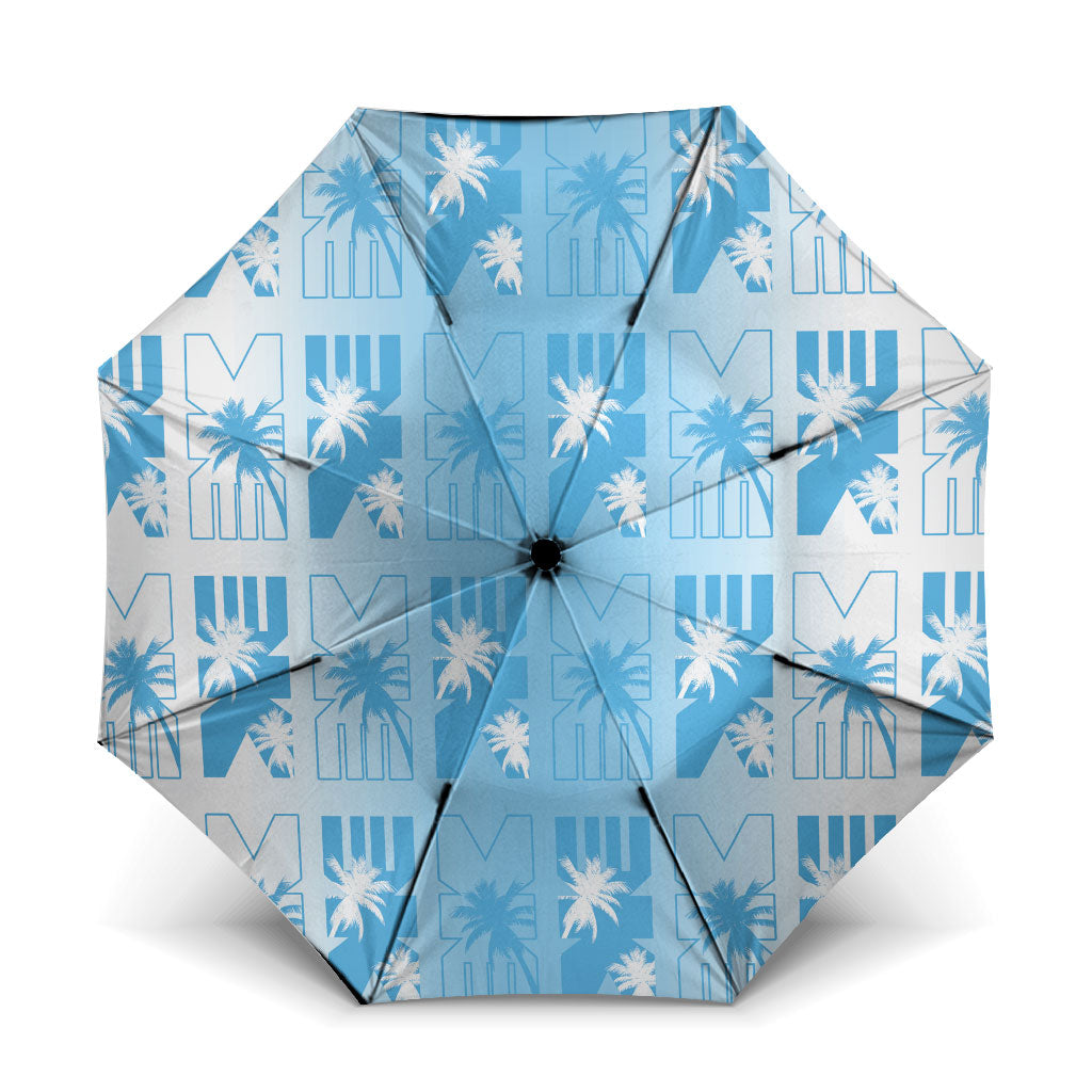 Bula Fiji Umbrella White Makare Masi Tapa Pattern