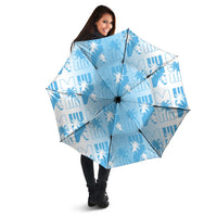 Bula Fiji Umbrella White Makare Masi Tapa Pattern