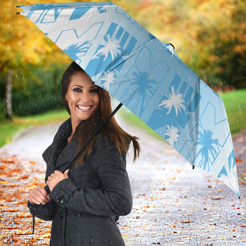 Bula Fiji Umbrella White Makare Masi Tapa Pattern