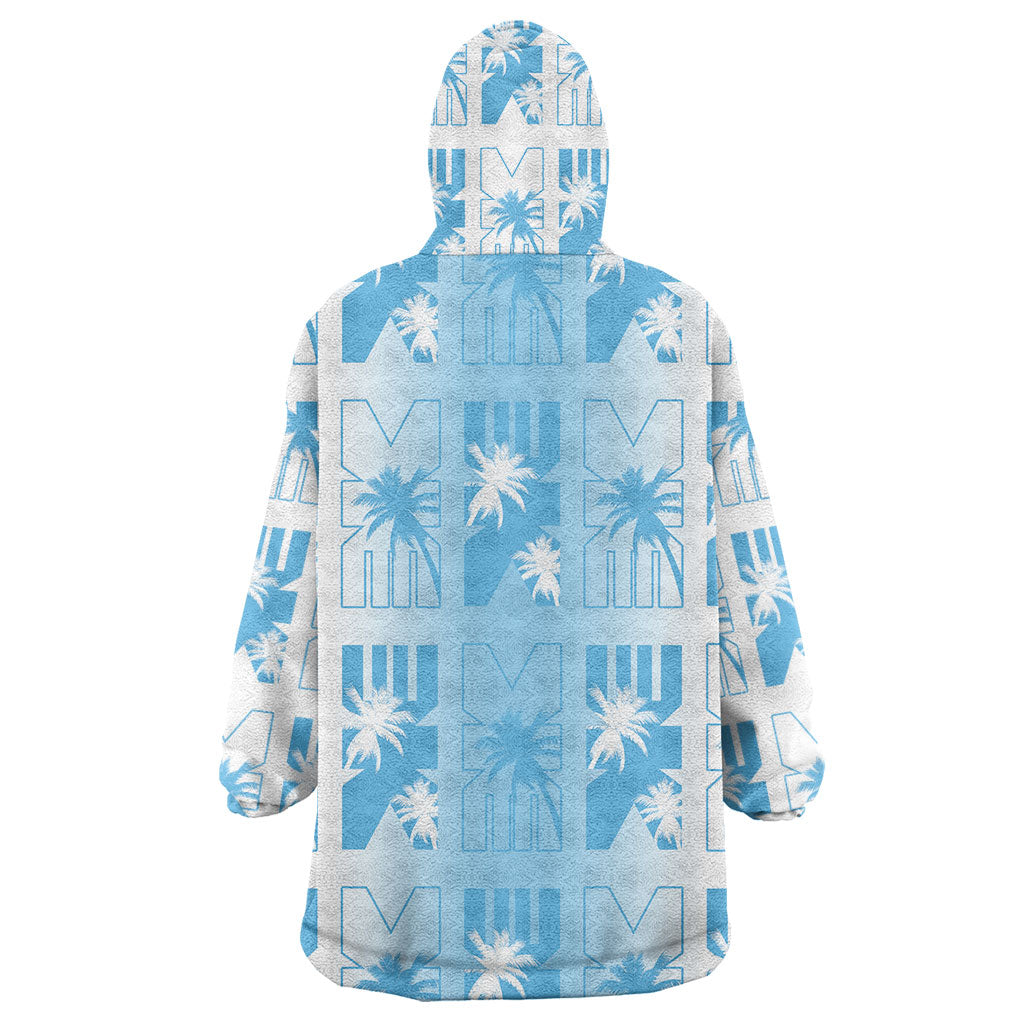 Bula Fiji Wearable Blanket Hoodie White Makare Masi Tapa Pattern