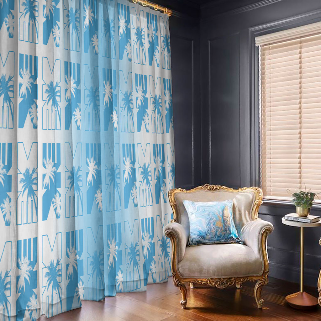 Bula Fiji Window Curtain White Makare Masi Tapa Pattern
