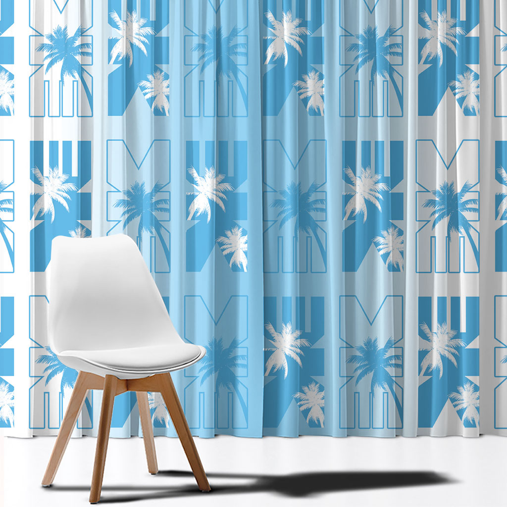 Bula Fiji Window Curtain White Makare Masi Tapa Pattern