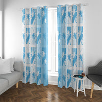 Bula Fiji Window Curtain White Makare Masi Tapa Pattern