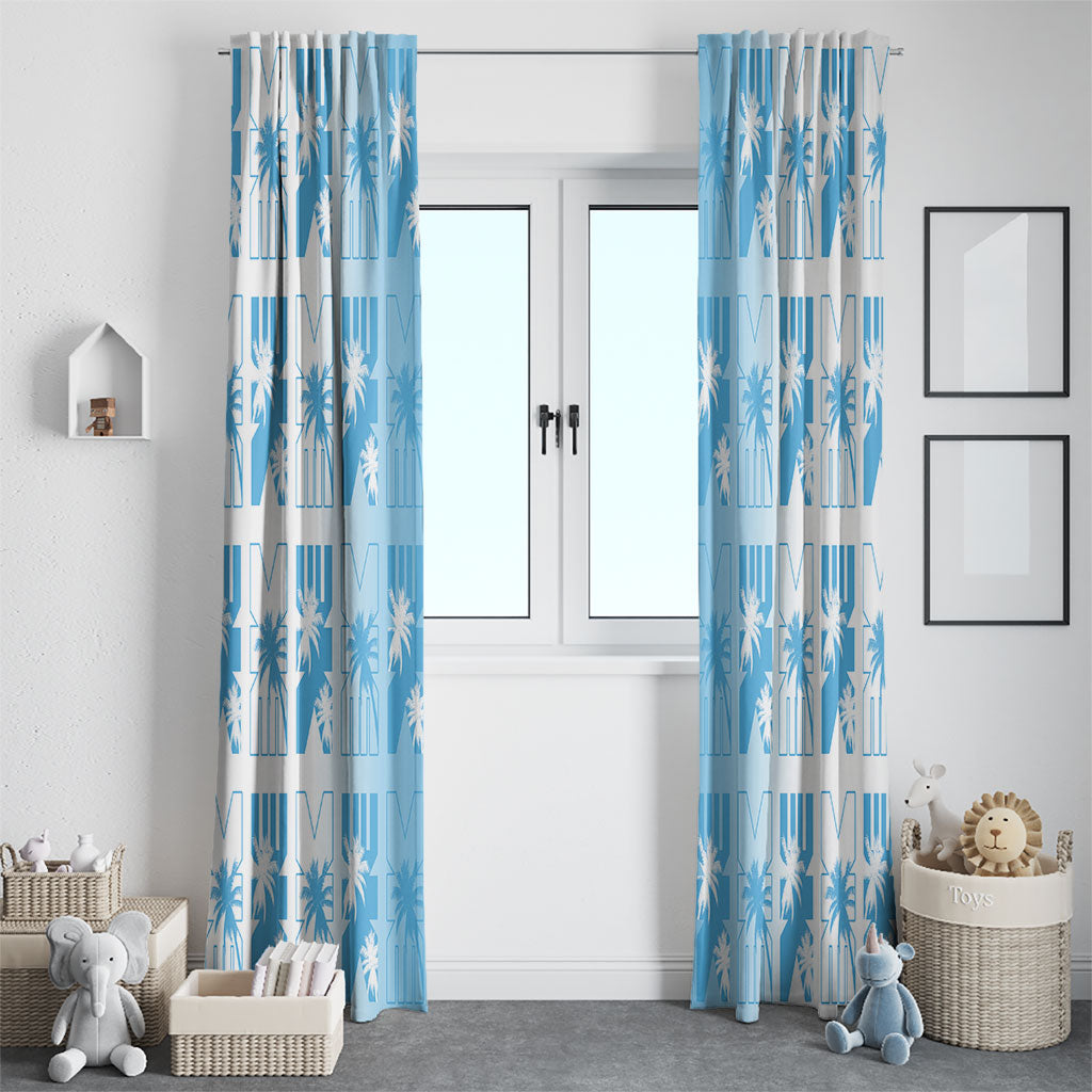 Bula Fiji Window Curtain White Makare Masi Tapa Pattern