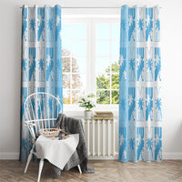 Bula Fiji Window Curtain White Makare Masi Tapa Pattern