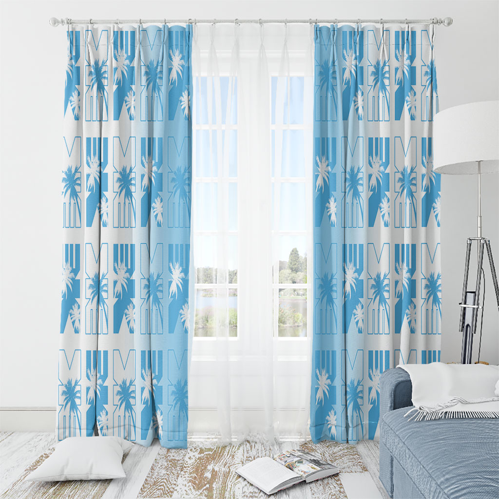 Bula Fiji Window Curtain White Makare Masi Tapa Pattern