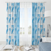 Bula Fiji Window Curtain White Makare Masi Tapa Pattern