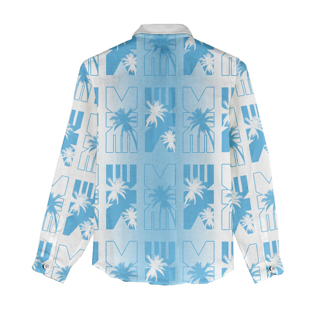 Bula Fiji Women Casual Shirt White Makare Masi Tapa Pattern