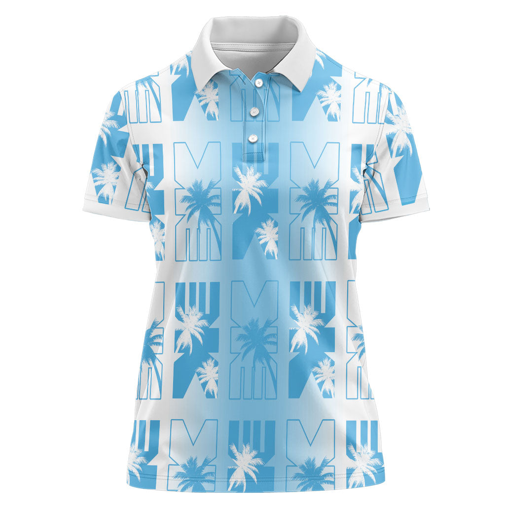 Bula Fiji Women Polo Shirt White Makare Masi Tapa Pattern