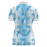 Bula Fiji Women Polo Shirt White Makare Masi Tapa Pattern