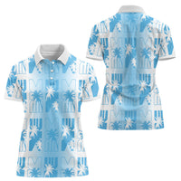 Bula Fiji Women Polo Shirt White Makare Masi Tapa Pattern