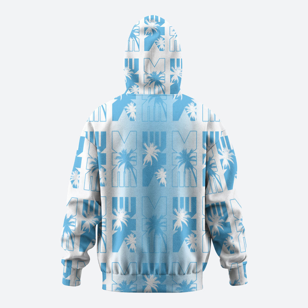 Bula Fiji Zip Hoodie White Makare Masi Tapa Pattern