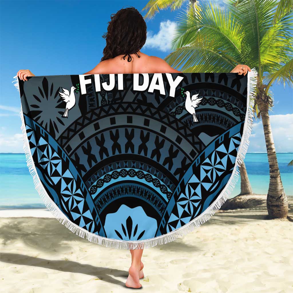 Happy Fiji Day 1970 Beach Blanket Flag Grunge Style