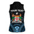 Personalised Happy Fiji Day 1970 Women Sleeveless Polo Shirt Flag Grunge Style