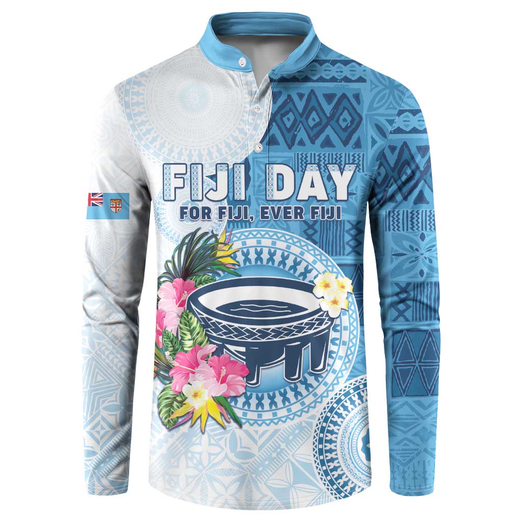 Fiji Day Button Sweatshirt Proud To Be Fijian LT05 Blue - Polynesian Pride