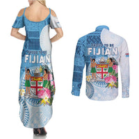 Fiji Day Couples Matching Summer Maxi Dress and Long Sleeve Button Shirt Proud To Be Fijian