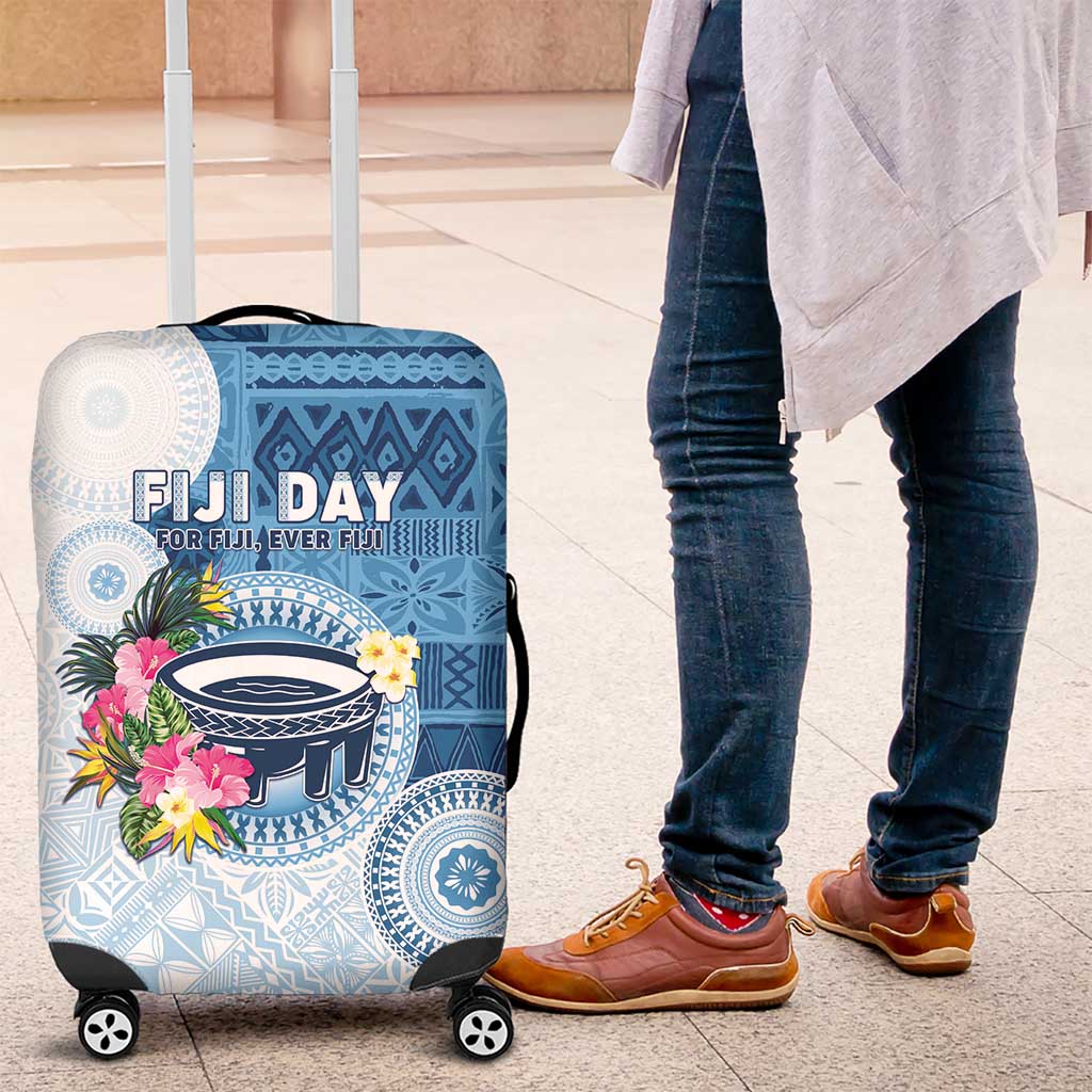 Fiji Day Luggage Cover Proud To Be Fijian LT05 Blue - Polynesian Pride
