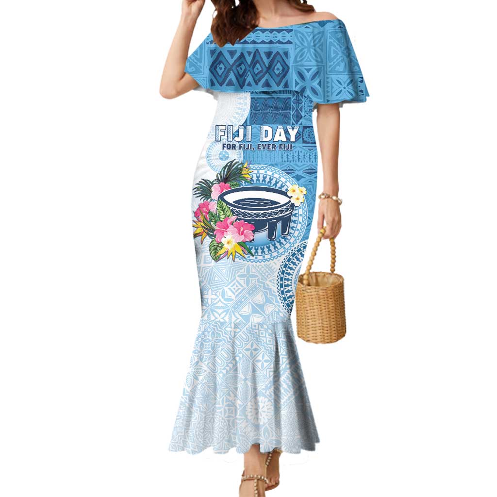 Fiji Day Mermaid Dress Proud To Be Fijian LT05 Women Blue - Polynesian Pride