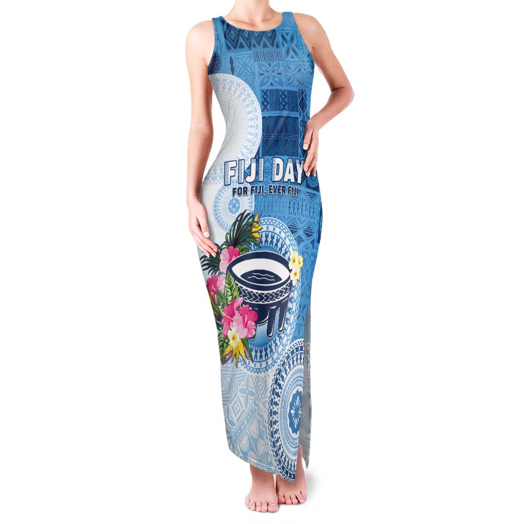 Fiji Day Tank Maxi Dress Proud To Be Fijian LT05 Women Blue - Polynesian Pride