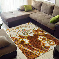 Fiji Spring Break Area Rug Fijian Tapa Pattern Brown LT05 - Polynesian Pride