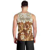 Personalized Fiji Spring Break Men Tank Top Fijian Tapa Pattern Brown LT05 - Polynesian Pride