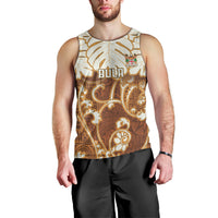 Personalized Fiji Spring Break Men Tank Top Fijian Tapa Pattern Brown LT05 - Polynesian Pride