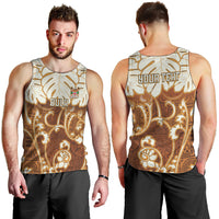 Personalized Fiji Spring Break Men Tank Top Fijian Tapa Pattern Brown LT05 - Polynesian Pride