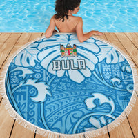 Fiji Spring Break Beach Blanket Fijian Tapa Pattern Blue LT05 - Wonder Print Shop