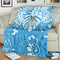 Fiji Spring Break Blanket Fijian Tapa Pattern Blue LT05 - Polynesian Pride