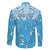 Personalized Fiji Spring Break Family Matching Short Sleeve Bodycon Dress and Hawaiian Shirt Fijian Tapa Pattern Blue LT05 - Polynesian Pride