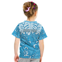 Personalized Fiji Spring Break Kid T Shirt Fijian Tapa Pattern Blue LT05 - Polynesian Pride