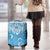 Fiji Spring Break Luggage Cover Fijian Tapa Pattern Blue LT05 - Polynesian Pride