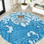 Fiji Spring Break Round Carpet Fijian Tapa Pattern Blue LT05 Blue - Polynesian Pride