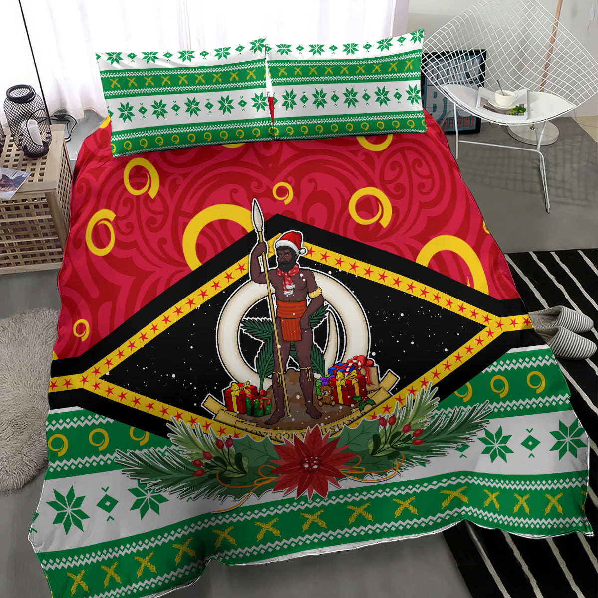 Vanuatu Christmas Bedding Set Santa God Yumi LT05 - Polynesian Pride