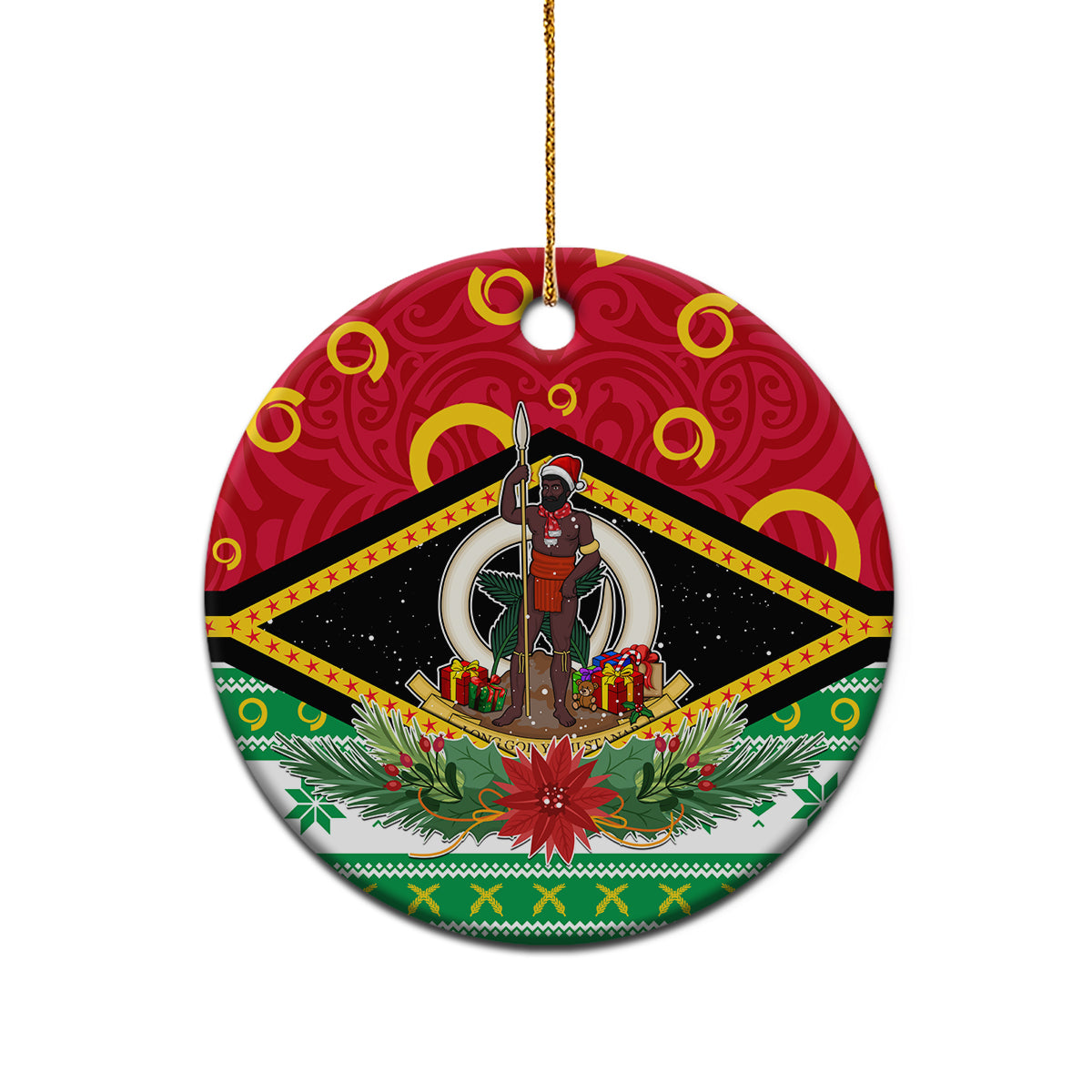 Vanuatu Christmas Ceramic Ornament Santa God Yumi LT05 - Polynesian Pride