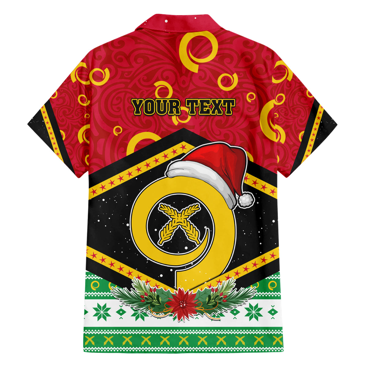 Personalized Vanuatu Christmas Family Matching Short Sleeve Bodycon Dress and Hawaiian Shirt Santa God Yumi LT05 - Polynesian Pride