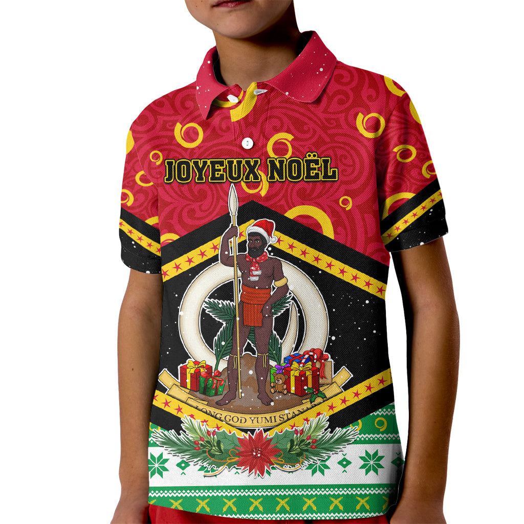 Personalized Vanuatu Christmas Kid Polo Shirt Santa God Yumi LT05 Kid Red - Polynesian Pride