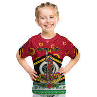 Personalized Vanuatu Christmas Kid T Shirt Santa God Yumi LT05 Red - Polynesian Pride
