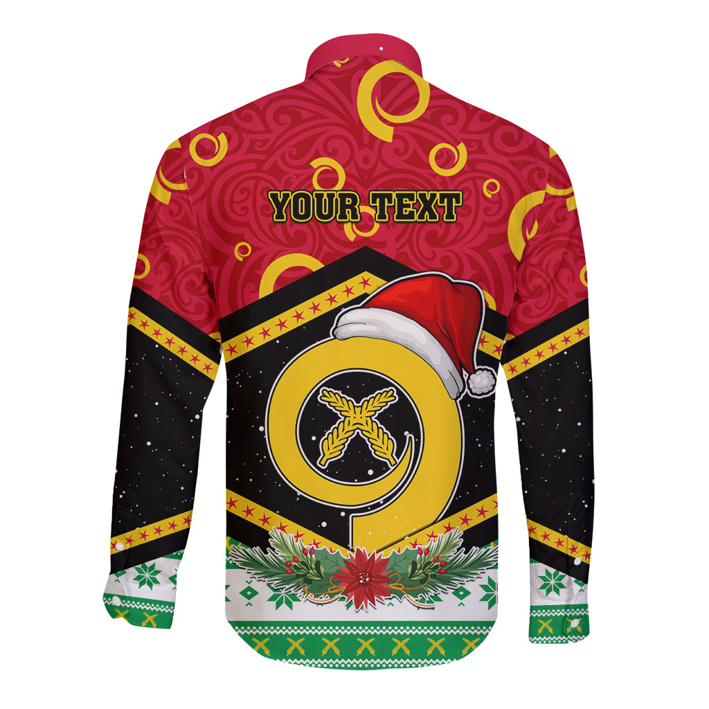 Personalized Vanuatu Christmas Long Sleeve Button Shirt Santa God Yumi LT05 - Polynesian Pride