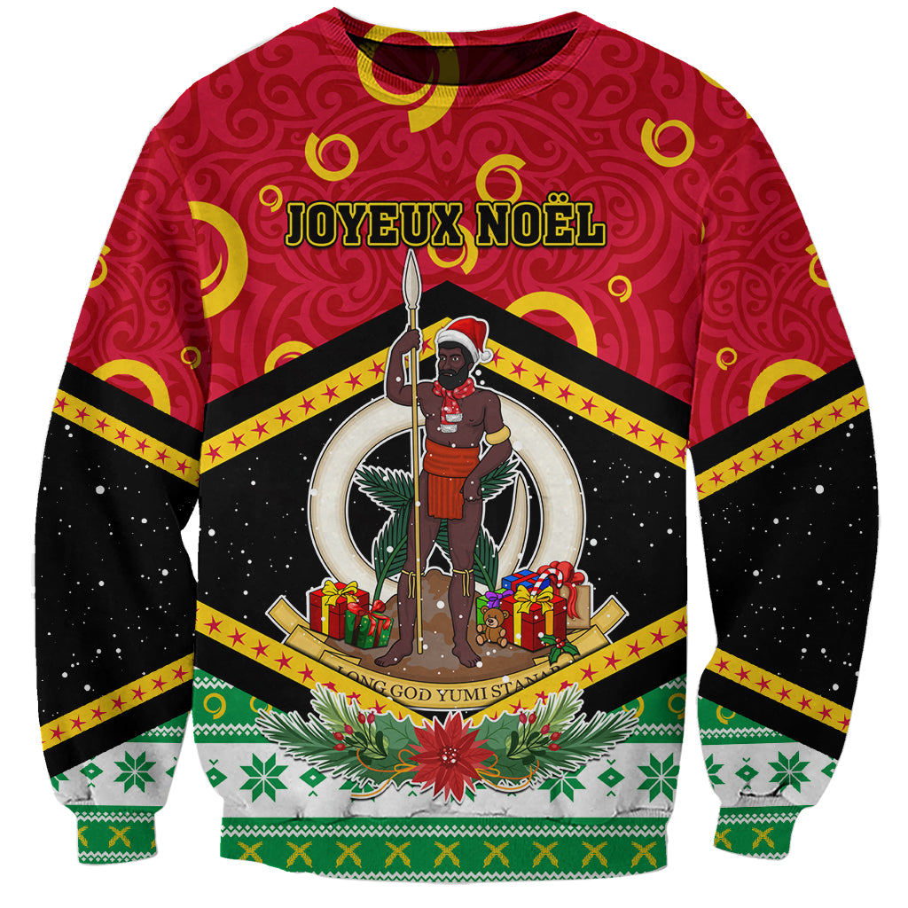 Personalized Vanuatu Christmas Sweatshirt Santa God Yumi LT05 Unisex Red - Polynesian Pride