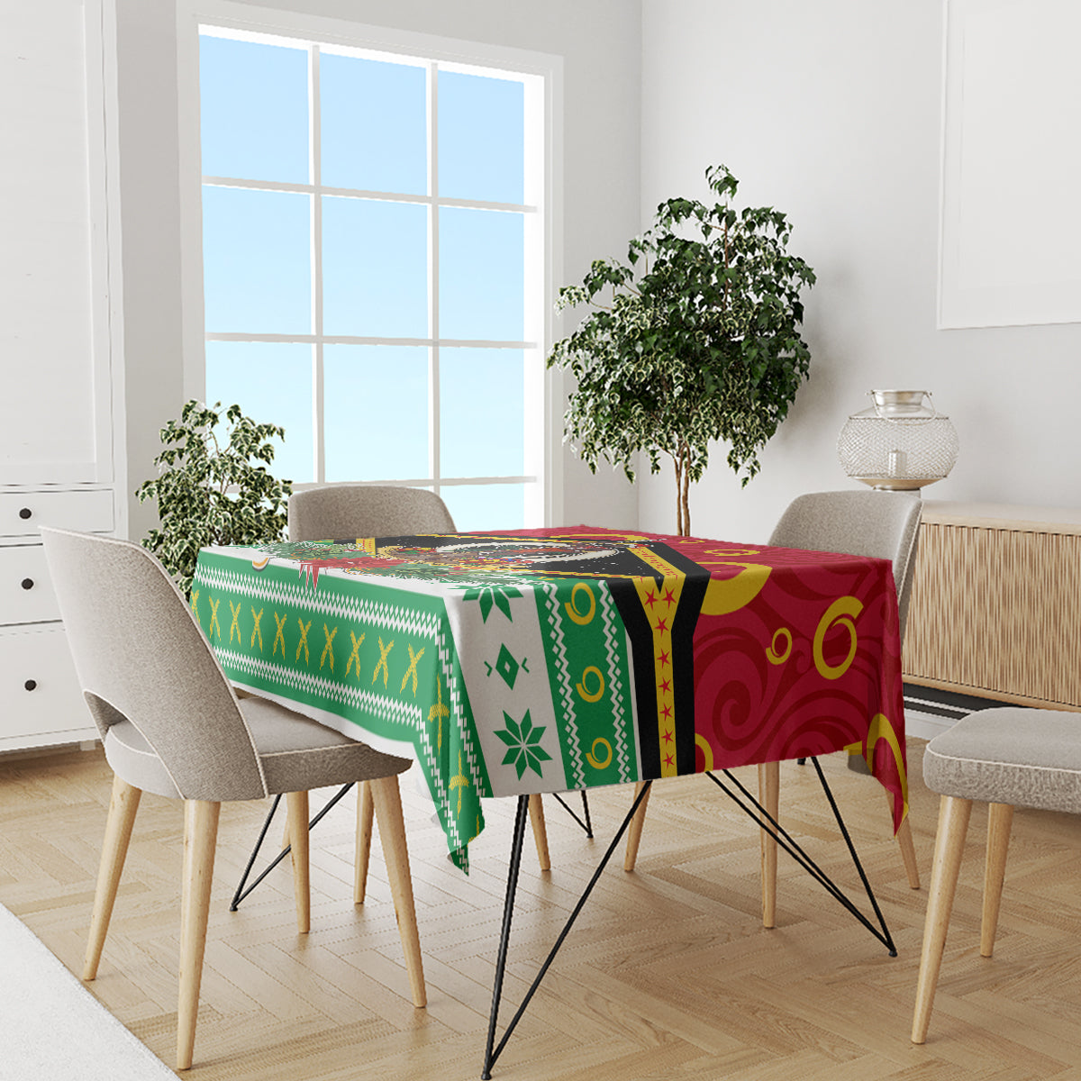Vanuatu Christmas Tablecloth Santa God Yumi LT05 - Polynesian Pride