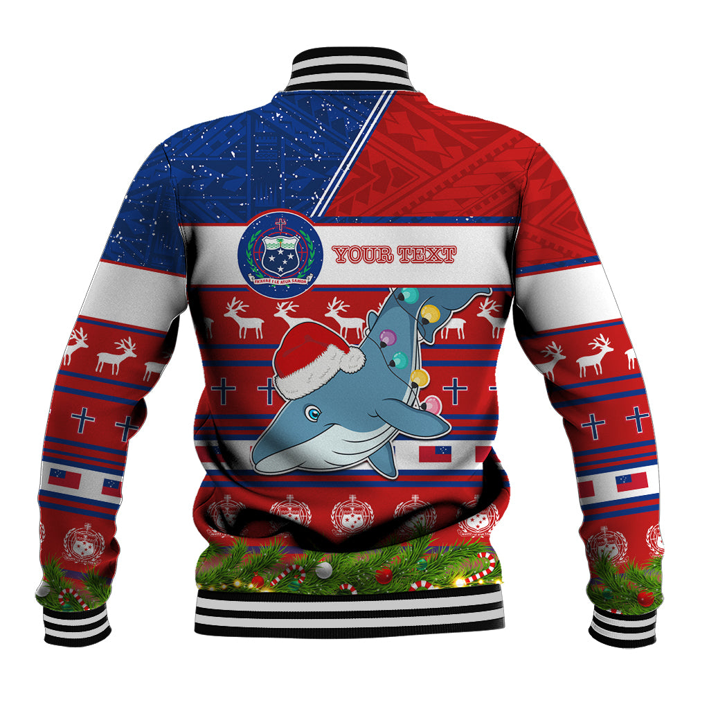 Personalized Samoa Christmas Baseball Jacket Santas Whale Manuia Le Kerisimasi LT05 - Polynesian Pride