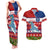 Personalized Samoa Christmas Couples Matching Tank Maxi Dress and Hawaiian Shirt Santas Whale Manuia Le Kerisimasi LT05 Red - Polynesian Pride