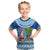 Personalized Fiji Christmas Kid T Shirt Santa Claus Surf Marau Na Kerisimasi LT05 Blue - Polynesian Pride